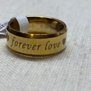 Forever love engraved stainless ring